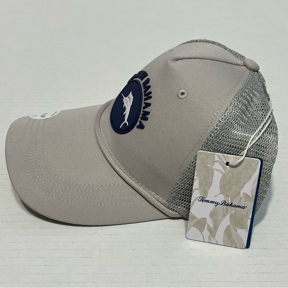 Tommy Bahama "Tip Your Cap" Marlin Logo Mens Trucker Hat Cord Gray Navy NWT - Picture 6 of 12